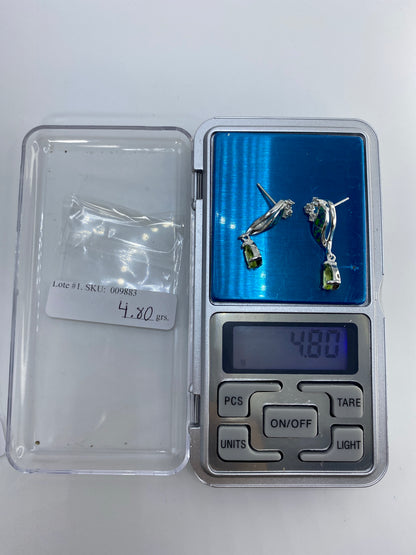 Aretes Plata Ópalo Fuego y Circonia Verde — Taxco 925 — foto 6