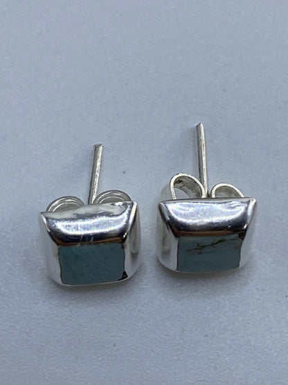 Aretes Cuadrados de Plata 925 con Piedra — Taxco — foto 5