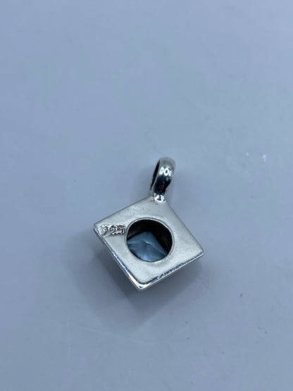 Dije Plata 925 Circonia Azul Cielo — Cuadrado Taxco — foto 5