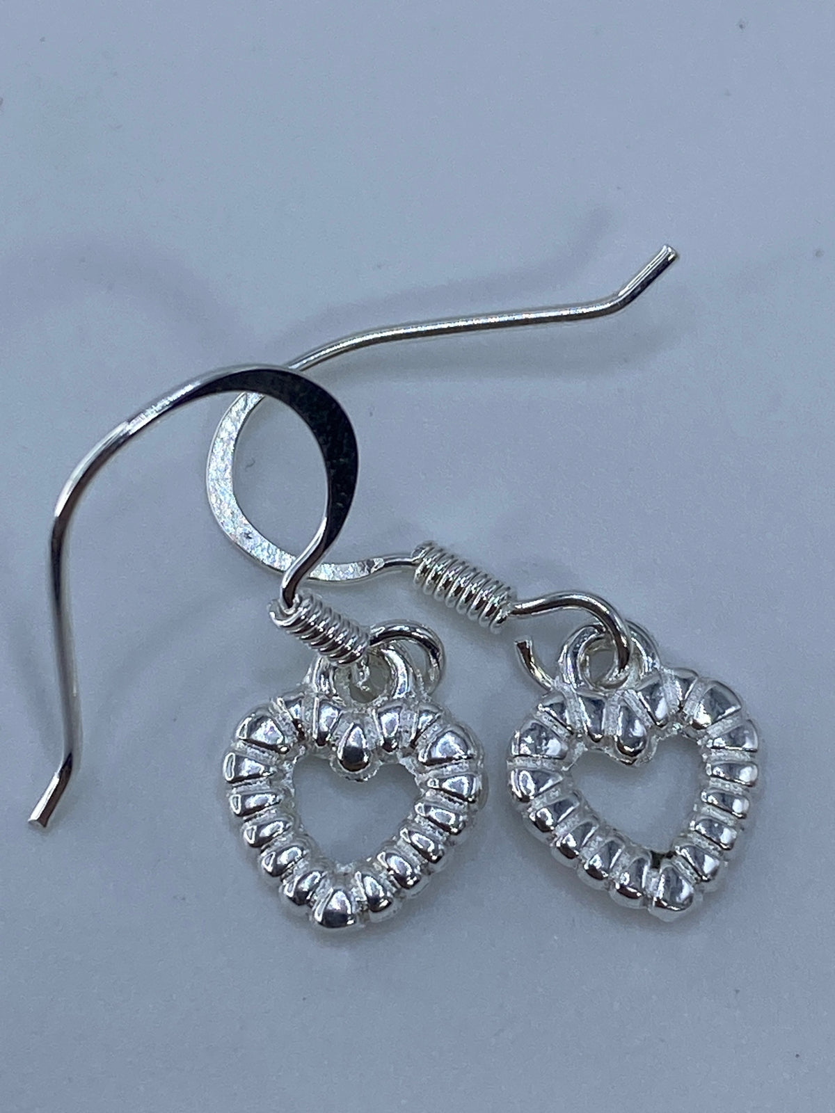 Aretes de Plata Repujado Corazón — Taxco 925 — foto 5