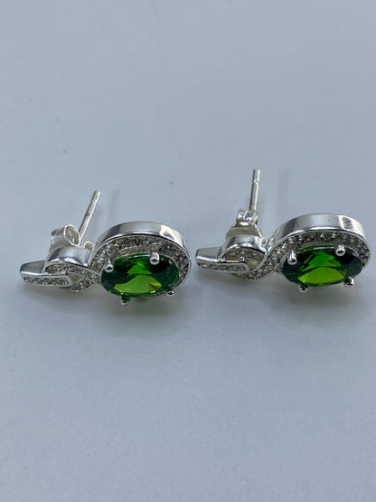 Aretes de Plata Circonia Verde — Taxco 925 — foto 5