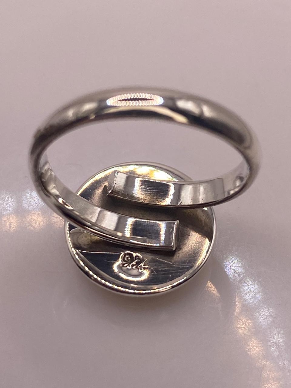 Anillo Ajustable Clásico de Plata 925 con Ópalo de Fuego, sello de autenticidad Plata Ley .925