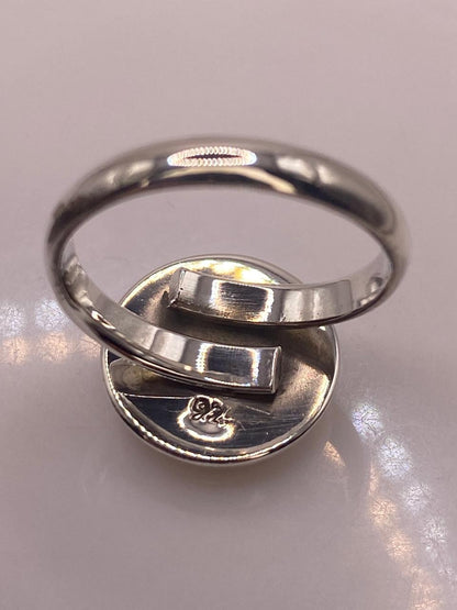 Anillo Ajustable Clásico de Plata 925 con Ópalo de Fuego, sello de autenticidad Plata Ley .925