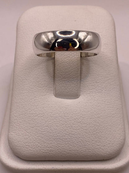 Anillo Argolla Lisa Media Caña en Plata .925, vista frontal
