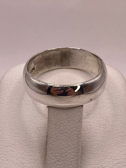 Anillo Argolla Lisa Media Caña en Plata .925, sello de autenticidad Plata Ley .925