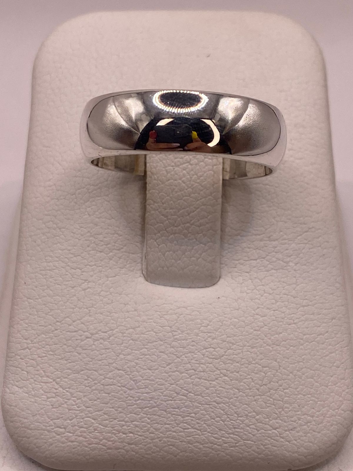 Anillo Argolla Lisa Media Caña en Plata .925, vista superior