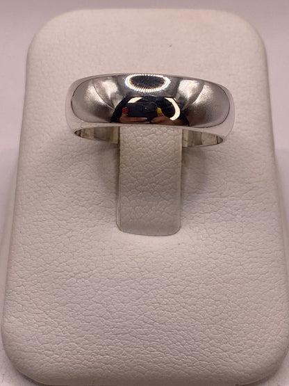 Anillo Argolla Lisa Media Caña en Plata .925, vista superior