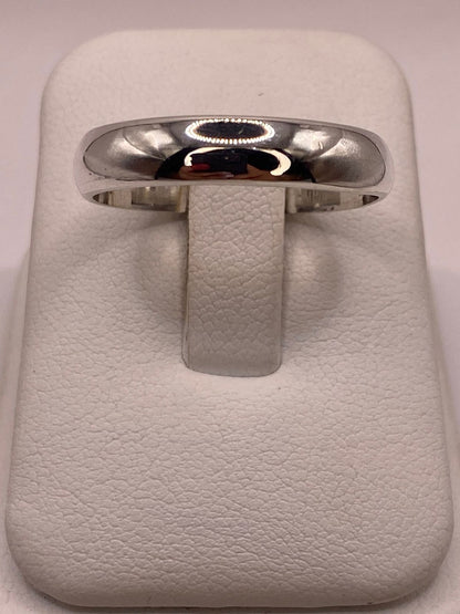 Anillo Argolla Lisa Media Caña en Plata .925 — vista lateral