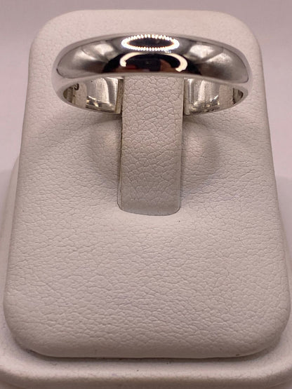 Anillo Argolla Lisa Media Caña en Plata .925, sello de autenticidad Plata Ley .925