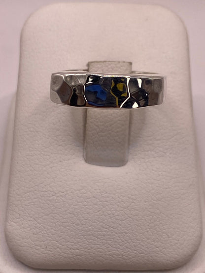 Anillo Argolla Martillada en Plata .925, vista superior