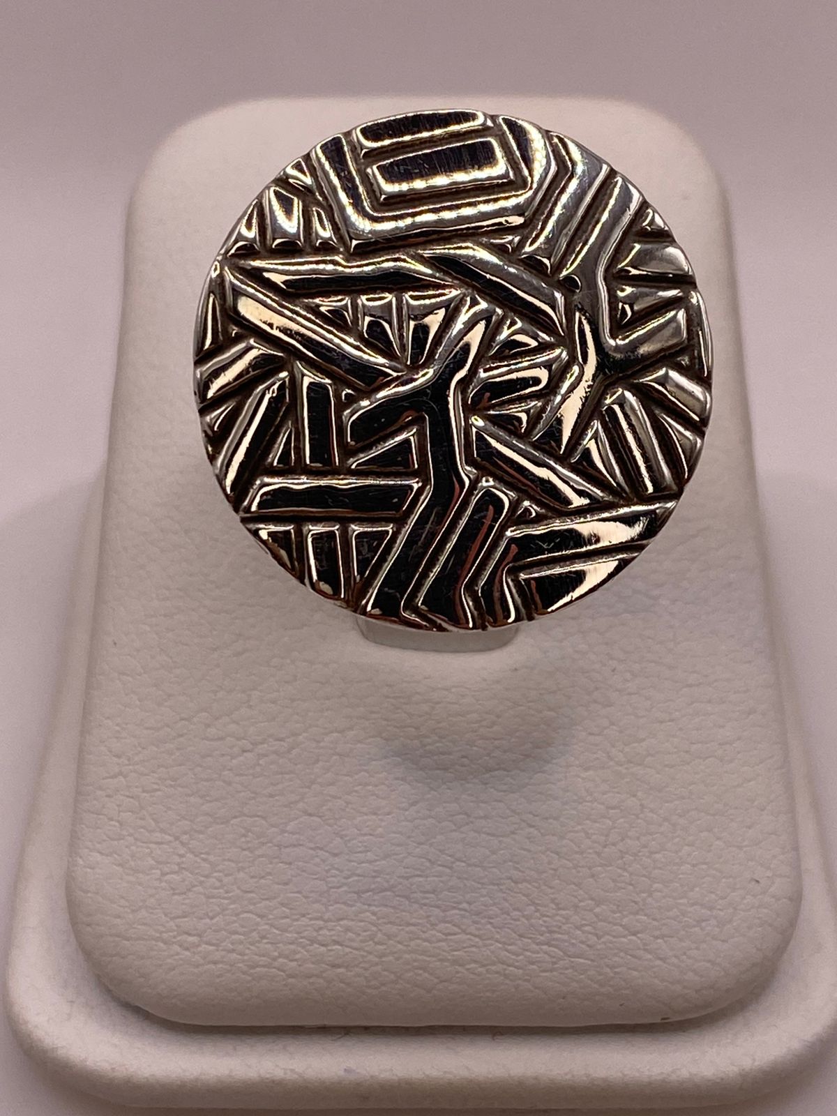 Anillo Artesanal Geométrico en Plata .925 — ángulo diagonal