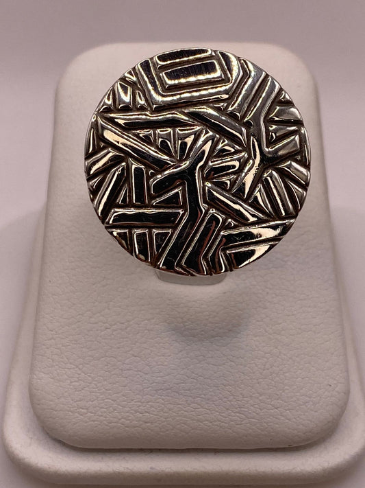 Anillo Artesanal Geométrico en Plata .925 — ángulo diagonal