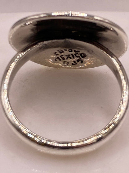Anillo Artesanal en Plata con Calendario Azteca, sello de autenticidad Plata Ley .925