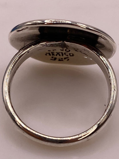 Anillo Artesanal en Plata con Diseño de Calendario Azteca, sello de autenticidad Plata Ley .925