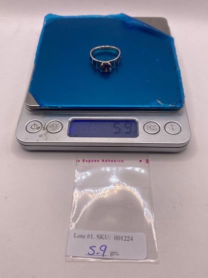 Anillo Artesanal de Plata Ley 950 con Ópalo de Fuego y Zirconia Mística Arcoíris, peso en gramos (báscula)