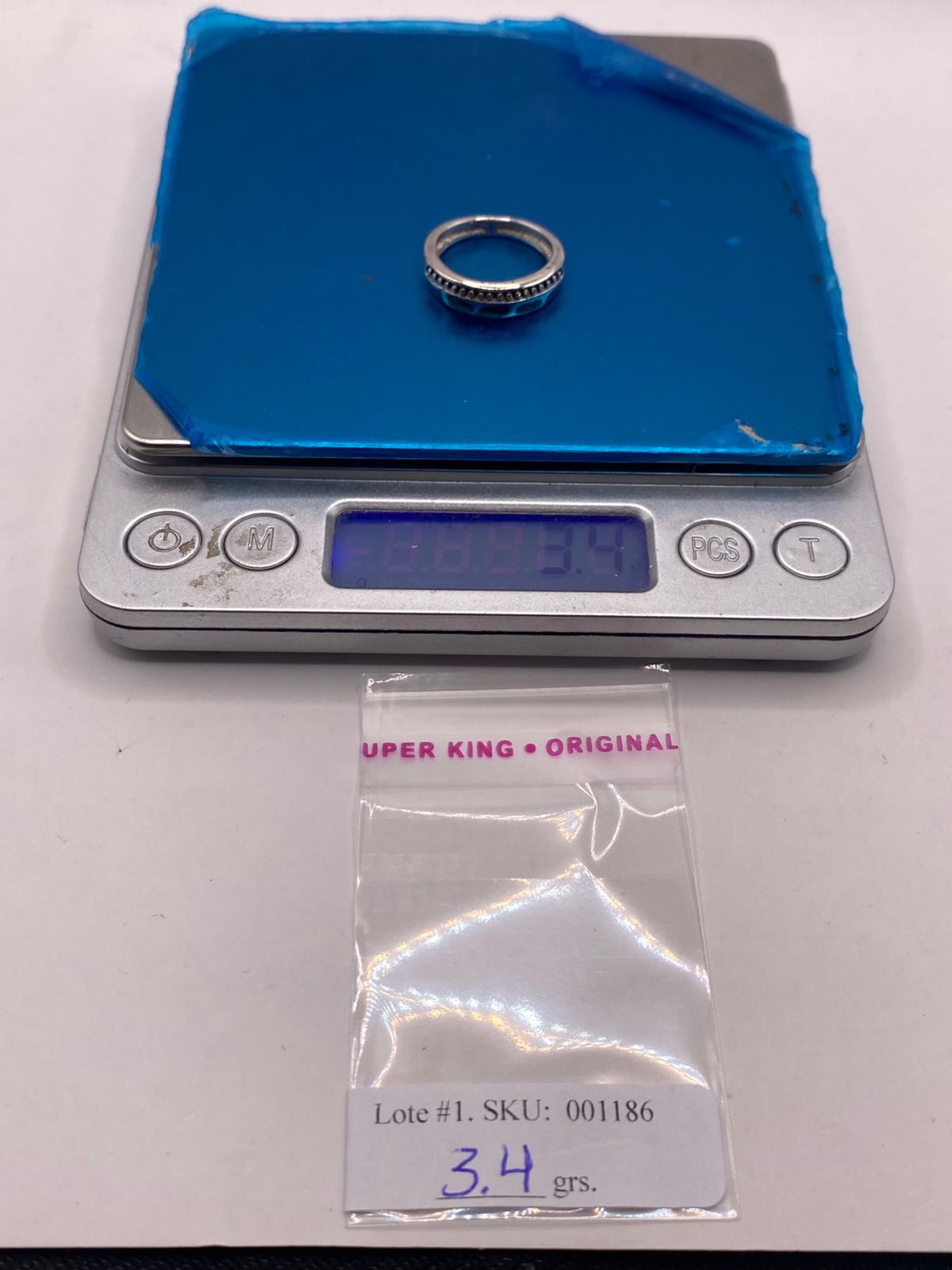 Anillo Artesanal de Plata 950 con Ópalo de Fuego, peso en gramos (báscula)