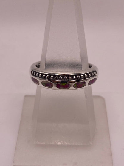 Anillo Artesanal de Plata 950 con Ópalo de Fuego, vista lateral