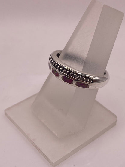 Anillo Artesanal de Plata 950 con Ópalo de Fuego, vista frontal