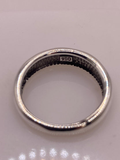 Anillo Artesanal de Plata 950 con Ópalo de Fuego, vista superior
