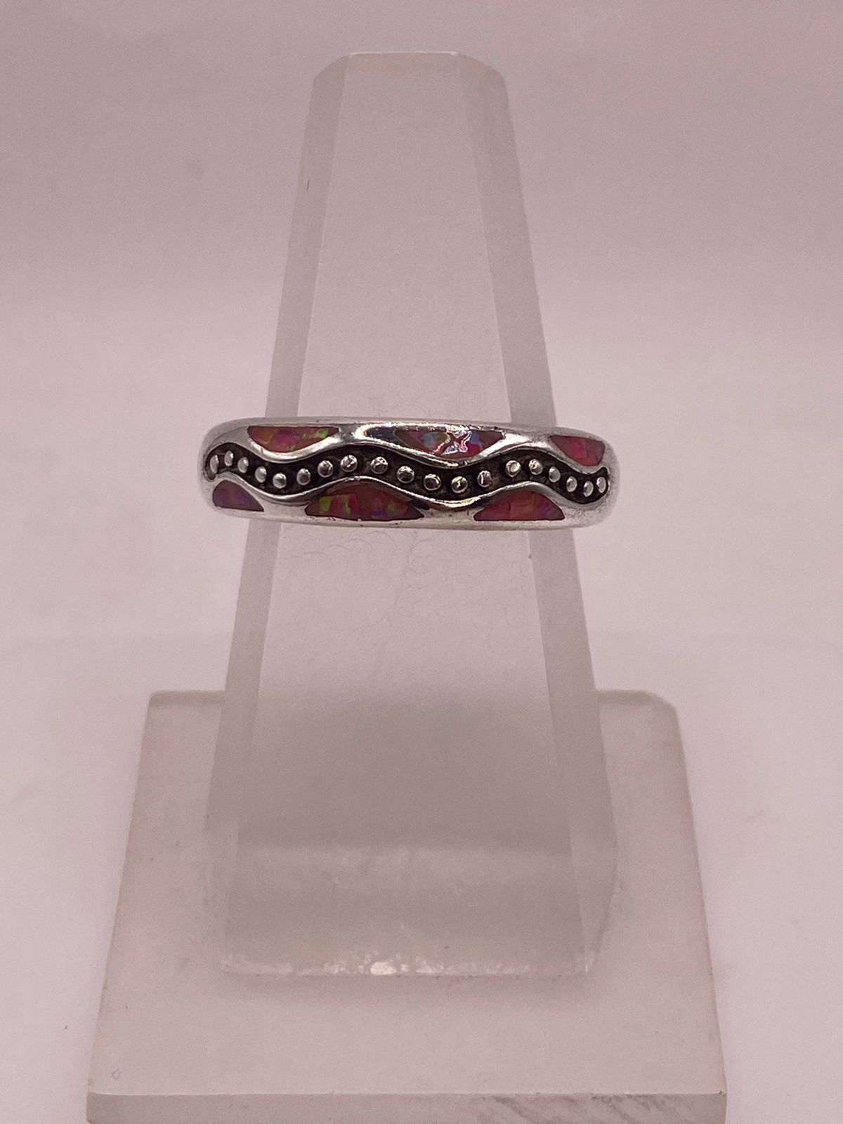 Anillo Artesanal de Plata 950 con Ópalo de Fuego, vista lateral
