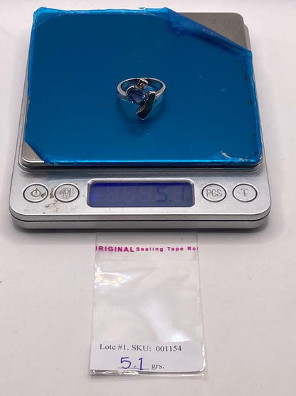 Anillo Artístico Asimétrico con Ópalo de Fuego y Zirconia en Plata .925, peso en gramos (báscula)