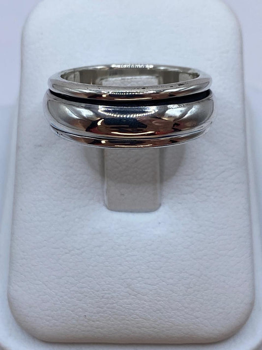 Anillo Banda Giratoria en Plata .925 Diseño Clásico Contemporáneo — ángulo diagonal