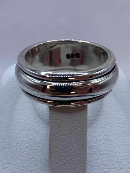 Anillo Banda Giratoria en Plata .925 Diseño Clásico Contemporáneo, sello de autenticidad Plata Ley .925