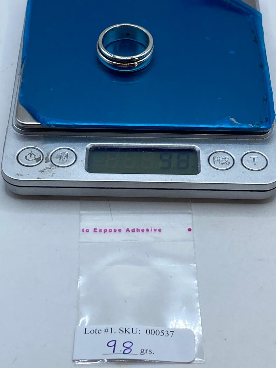 Anillo Banda Giratoria en Plata .925 Diseño Clásico Contemporáneo, peso en gramos (báscula)