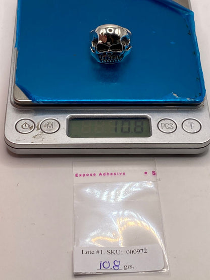 Anillo Calavera de Plata Ley .925, peso en gramos (báscula)