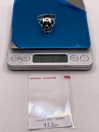 Anillo de Calavera en Plata .925, peso en gramos (báscula)
