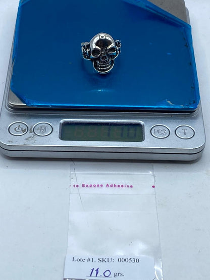 Anillo Calavera en Plata .925 – Diseño Biker Rockero, peso en gramos (báscula)
