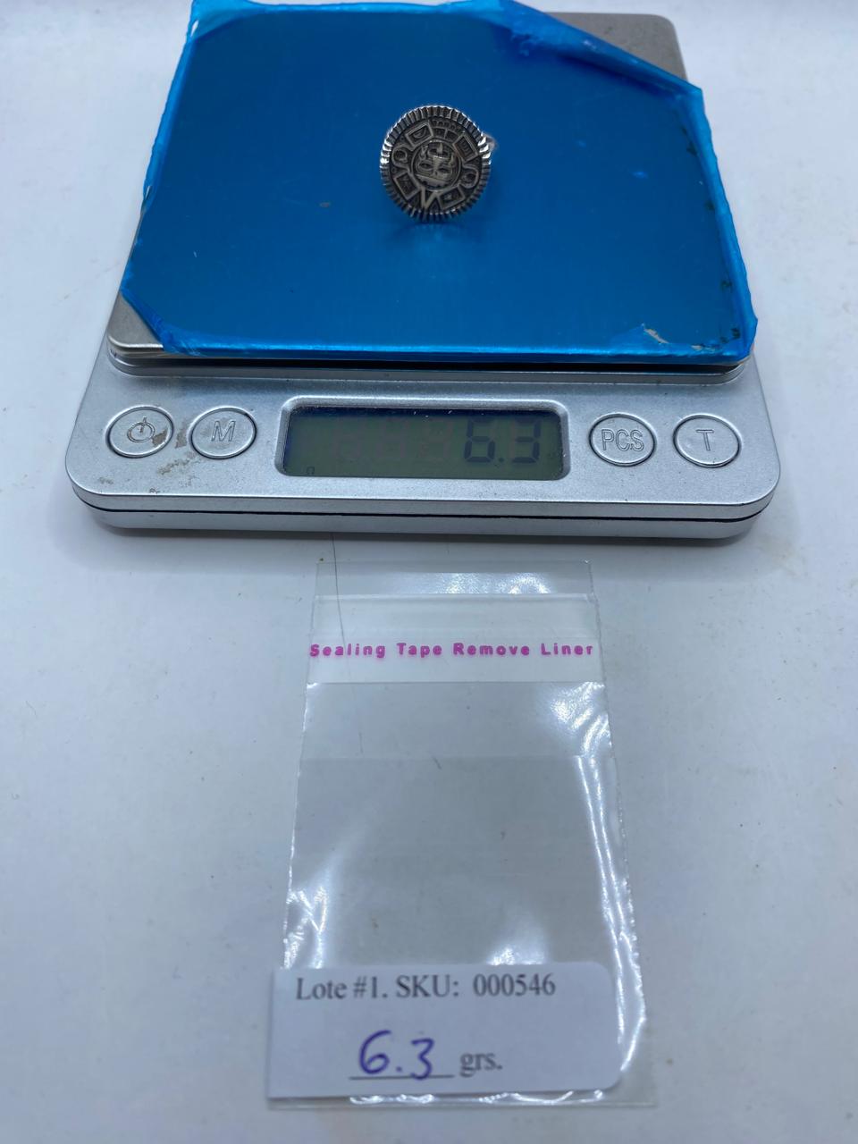 Anillo Calendario Azteca Ajustable en Plata .925 – Diseño Redondo Prehispánico, peso en gramos (báscula)