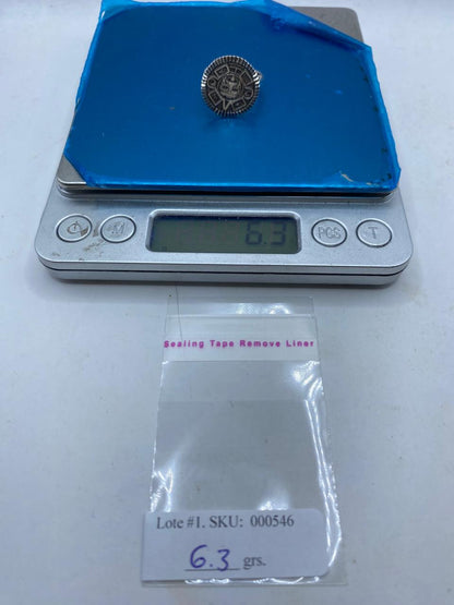 Anillo Calendario Azteca Ajustable en Plata .925 – Diseño Redondo Prehispánico, peso en gramos (báscula)