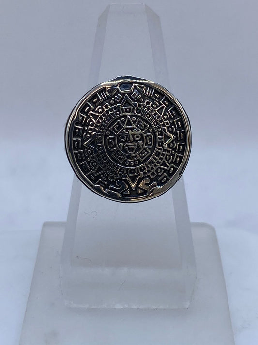 Anillo Calendario Azteca en Plata .925 — vista lateral