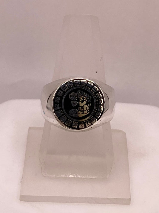 Anillo Calendario Azteca en Plata .925 — vista lateral