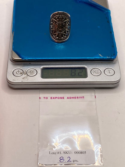 Anillo Calendario Azteca en Plata .925, peso en gramos (báscula)