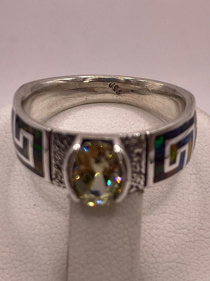 Anillo Contemporáneo Asimétrico con Ópalo de Fuego y Zirconia en Plata .950, sello de autenticidad Plata Ley .925