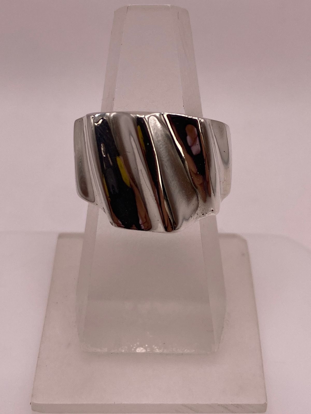Anillo Contemporáneo Diagonal en Plata .925 — ángulo diagonal