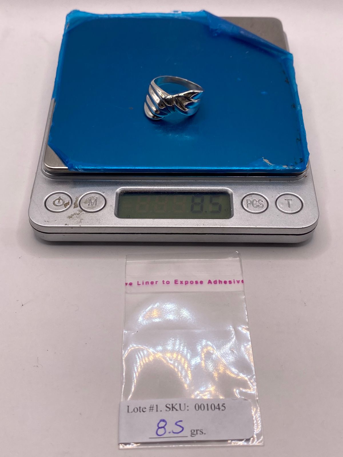 Anillo Contemporáneo en Plata .925, peso en gramos (báscula)