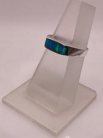 Anillo Contemporáneo de Plata 950 con Ópalo de Fuego, vista frontal
