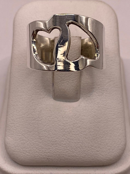 Anillo de Corazones Recortados en Plata .925 — detalle de acabado