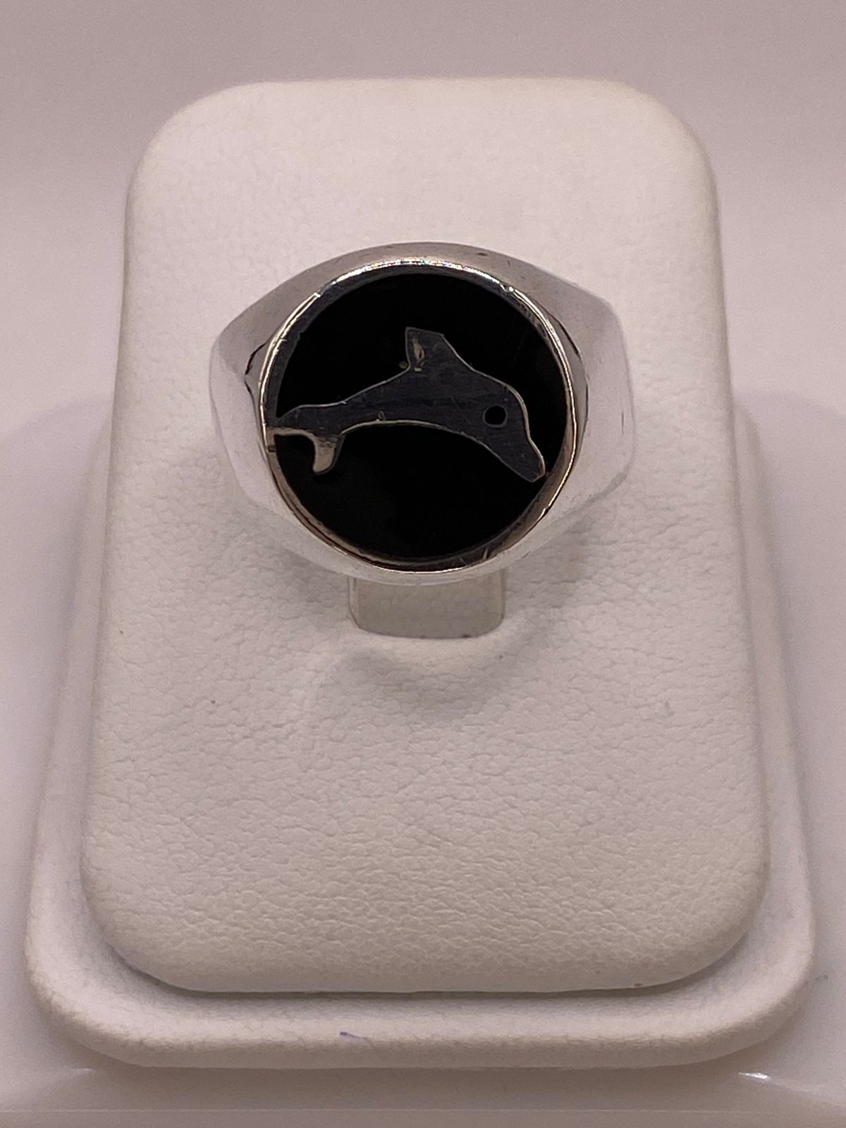 Anillo Delfín en Plata .925, vista lateral