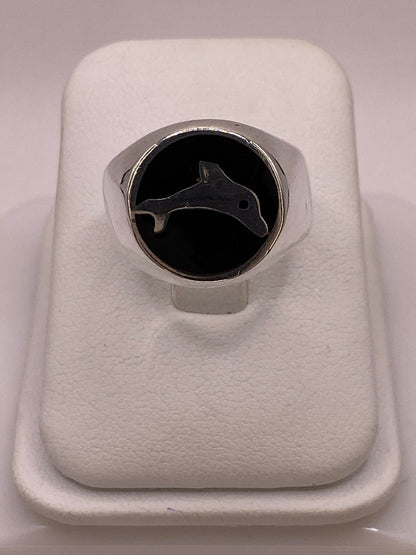 Anillo Delfín en Plata .925, vista lateral