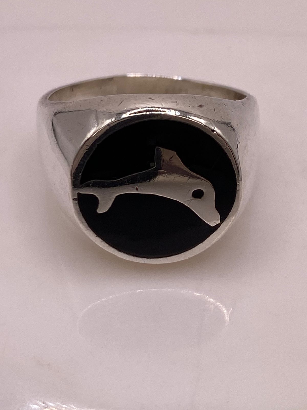 Anillo Delfín en Plata .925, vista superior