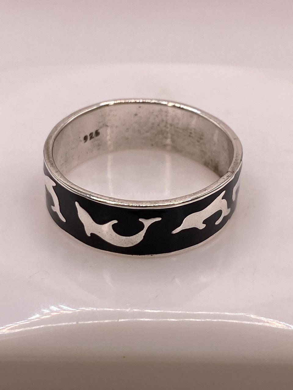 Anillo Delfines en Plata .925, vista lateral