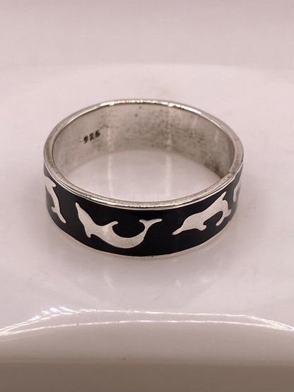 Anillo Delfines en Plata .925, vista lateral