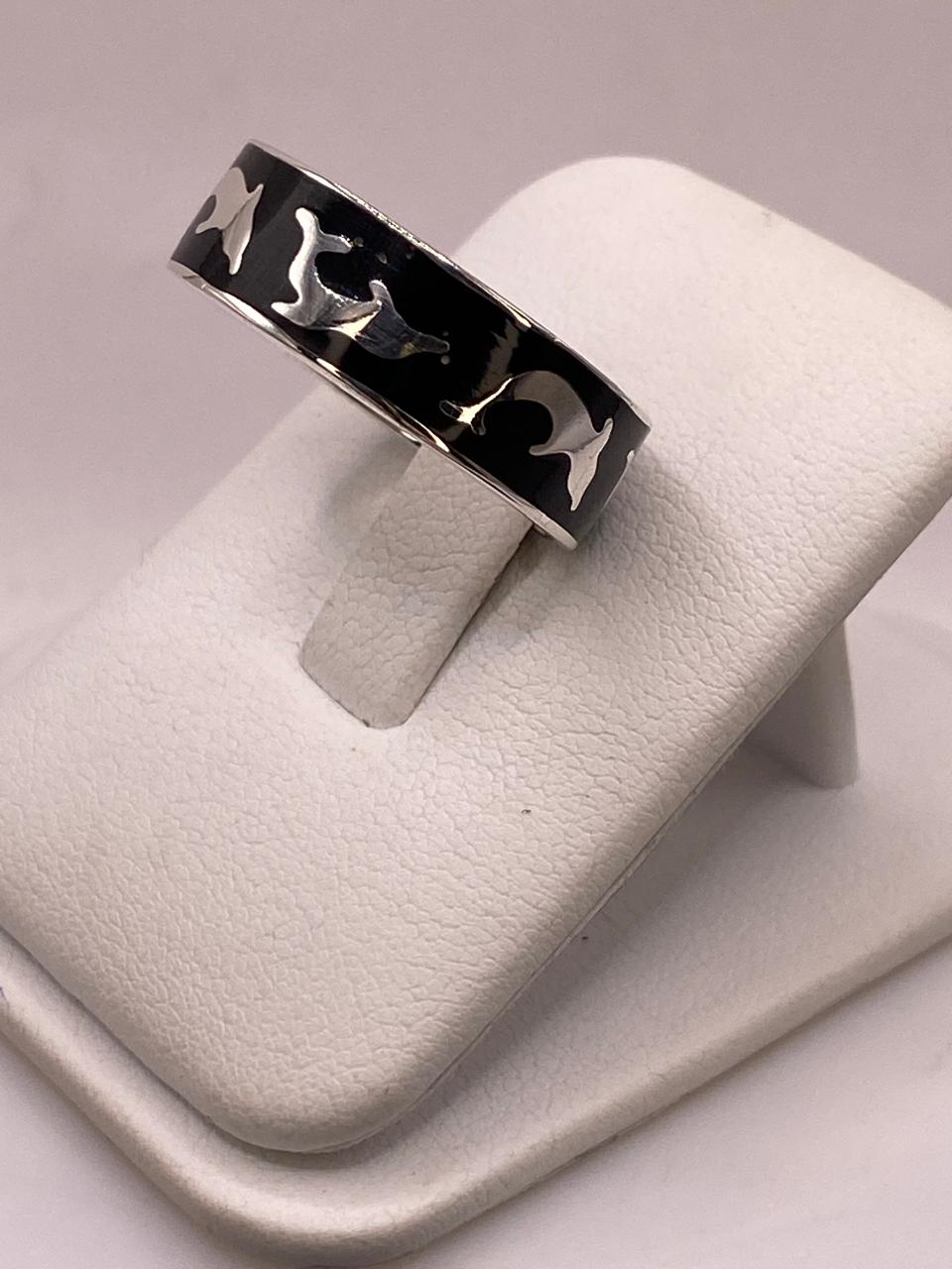 Anillo Delfines en Plata .925, sello de autenticidad Plata Ley .925