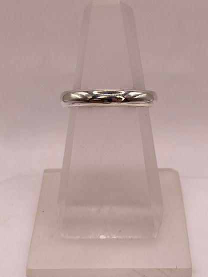 Anillo Delgado Liso de Plata Ley .925, vista superior
