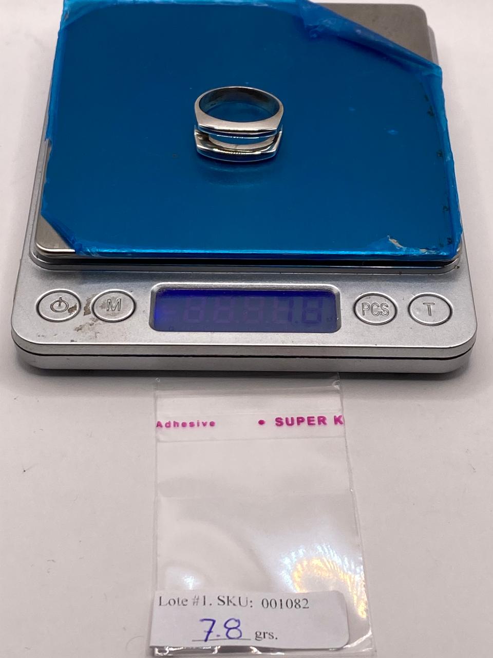 Anillo Doble Banda Abierta en Plata .925, peso en gramos (báscula)