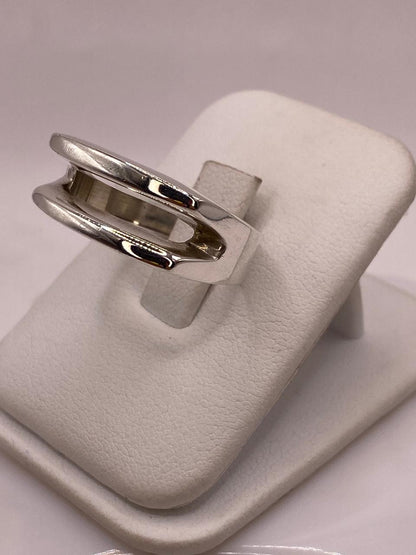 Anillo Doble Banda Abierta en Plata .925, vista lateral
